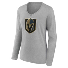 Vegas Golden Knights Women's Primary Logo Long Sleeve V-Neck T-Shirt Online
