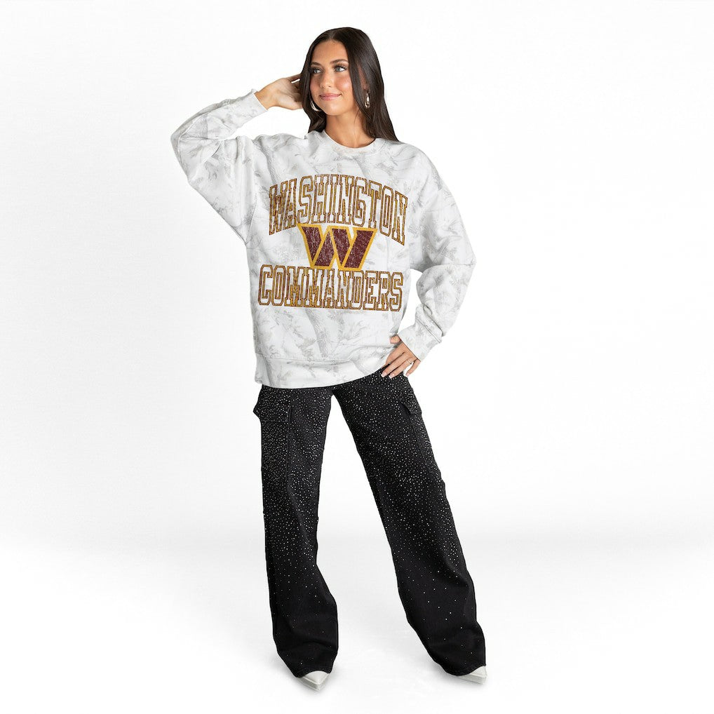 Washington Commanders  Gameday Couture Women's Whiteout Oversized Premium Fleece Sweatshirt