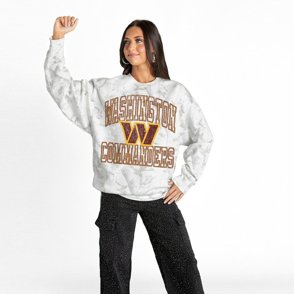 Washington Commanders  Gameday Couture Women's Whiteout Oversized Premium Fleece Sweatshirt