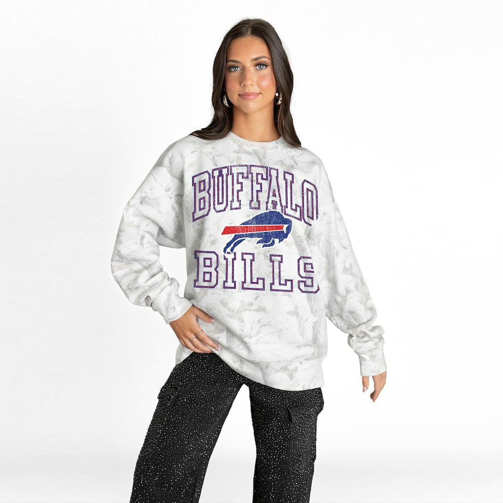 Buffalo Bills  Gameday Couture Women's Whiteout Oversized Premium Fleece Sweatshirt