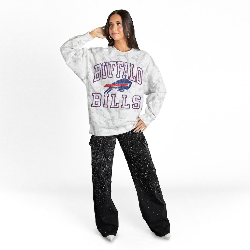 Buffalo Bills  Gameday Couture Women's Whiteout Oversized Premium Fleece Sweatshirt