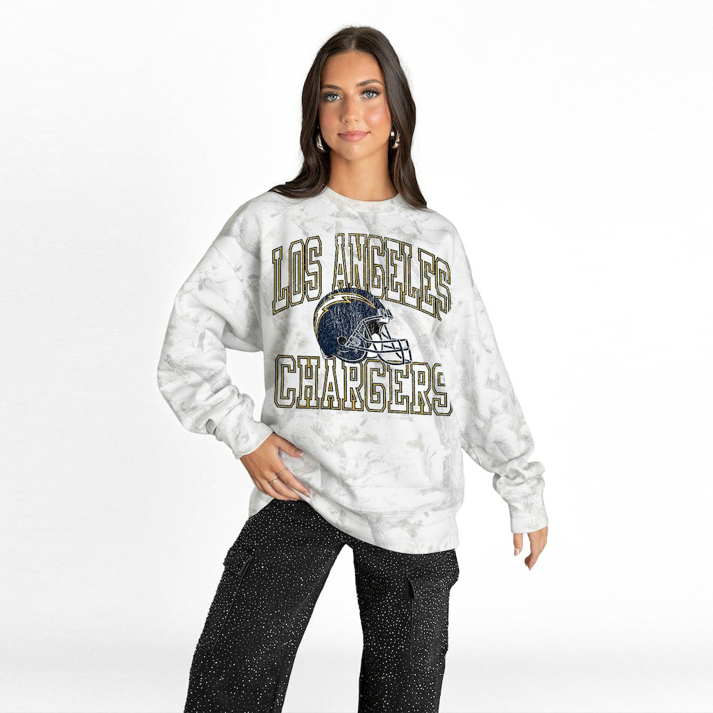 Los Angeles Chargers  Gameday Couture Women's Whiteout Oversized Premium Fleece Sweatshirt