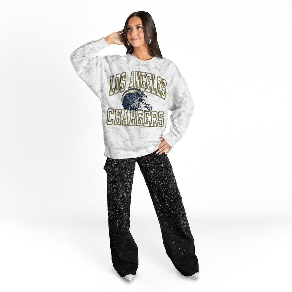 Los Angeles Chargers  Gameday Couture Women's Whiteout Oversized Premium Fleece Sweatshirt