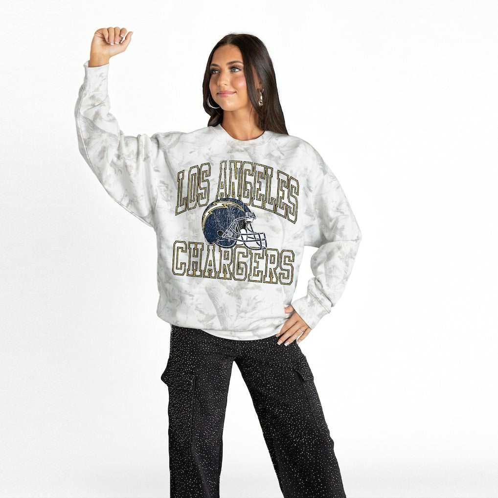 Los Angeles Chargers  Gameday Couture Women's Whiteout Oversized Premium Fleece Sweatshirt