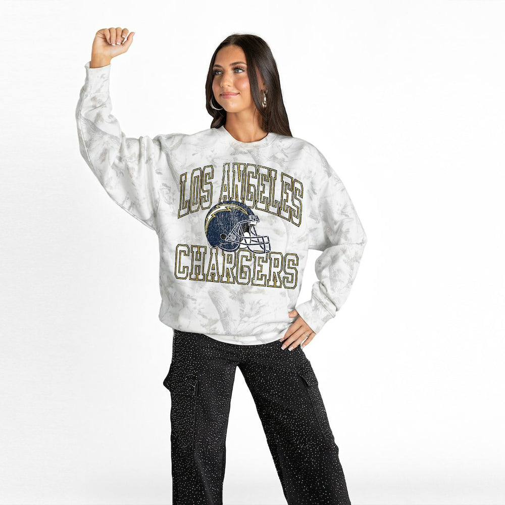 Los Angeles Chargers  Gameday Couture Women's Whiteout Oversized Premium Fleece Sweatshirt
