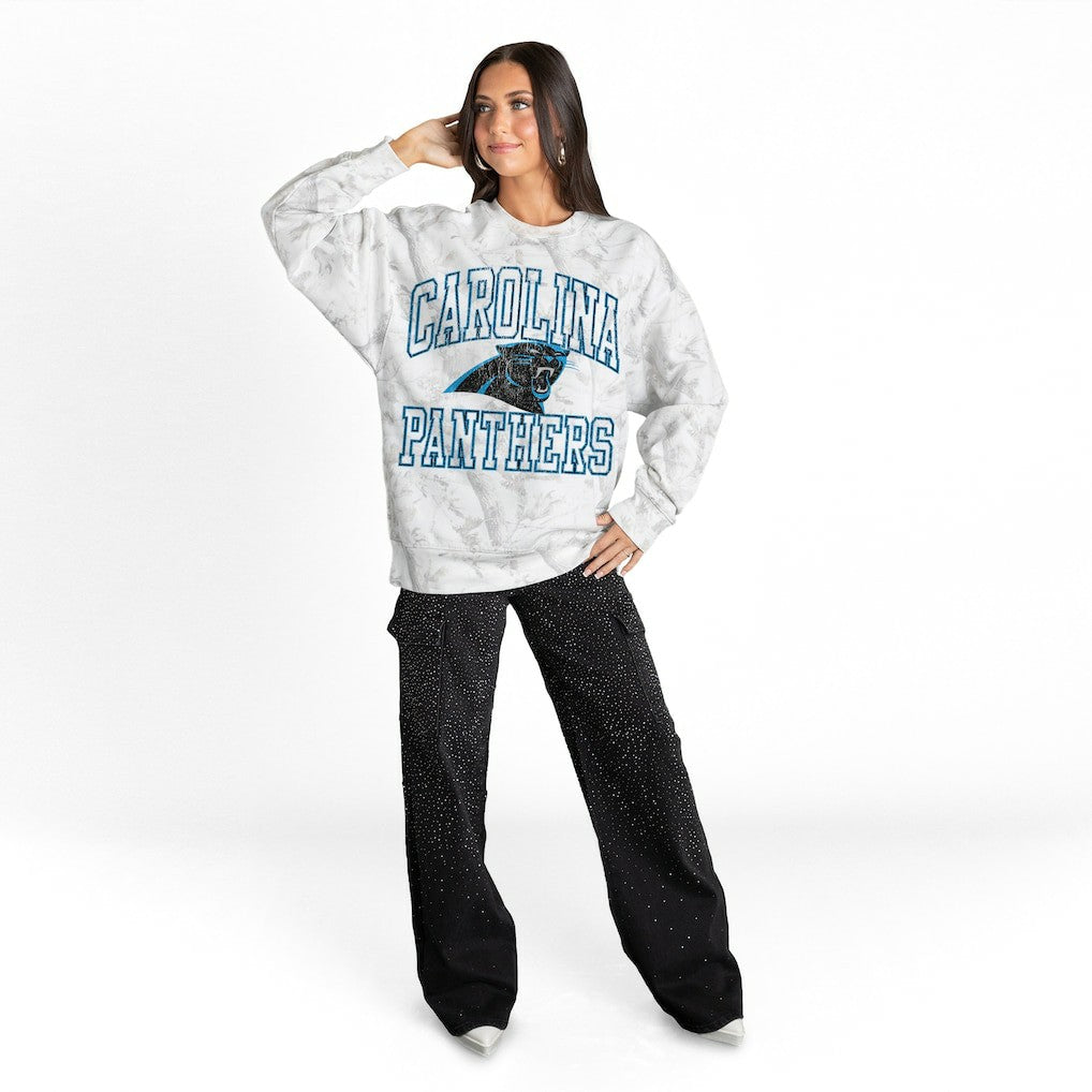 Carolina Panthers  Gameday Couture Women's Whiteout Oversized Premium Fleece Sweatshirt