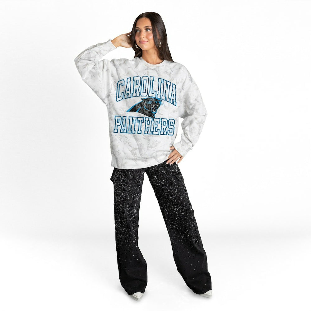 Carolina Panthers  Gameday Couture Women's Whiteout Oversized Premium Fleece Sweatshirt