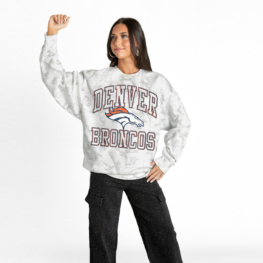 Denver Broncos  Gameday Couture Women's Whiteout Oversized Premium Fleece Sweatshirt