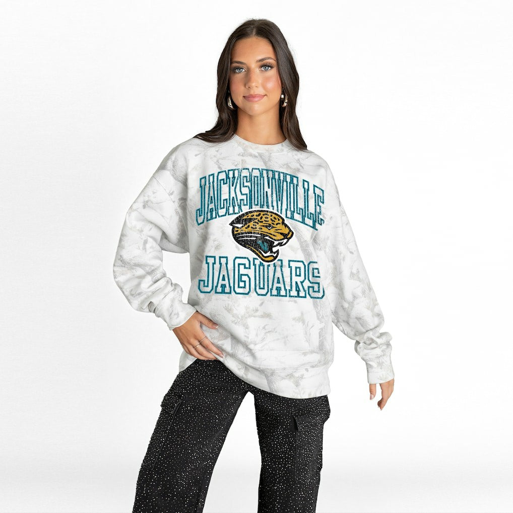 Jacksonville Jaguars  Gameday Couture Women's Whiteout Oversized Premium Fleece Sweatshirt