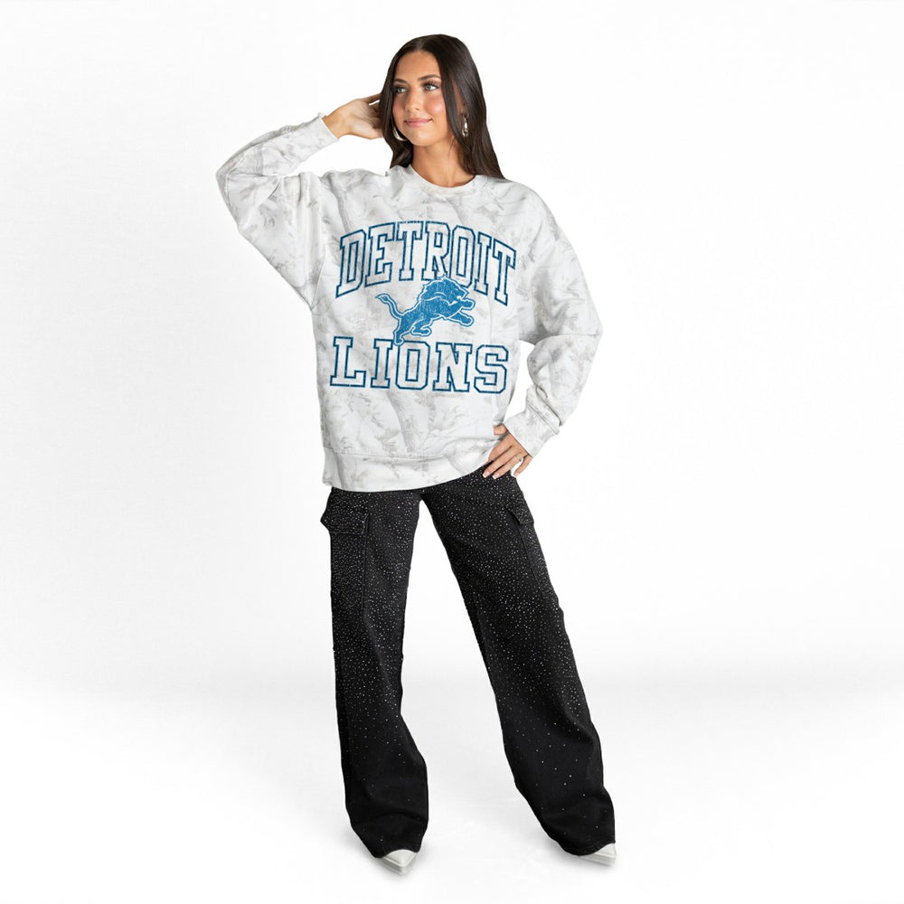 Detroit Lions  Gameday Couture Women's Whiteout Oversized Premium Fleece Sweatshirt