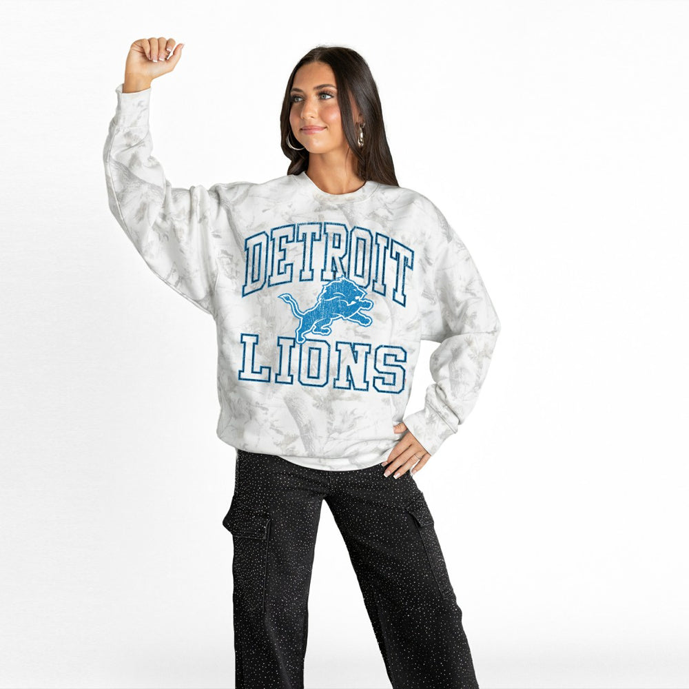 Detroit Lions  Gameday Couture Women's Whiteout Oversized Premium Fleece Sweatshirt