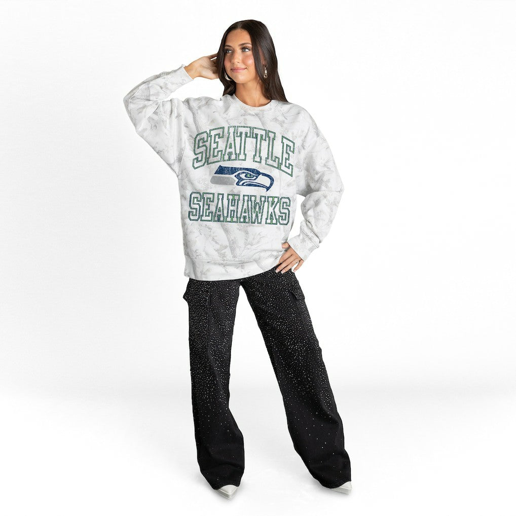 Seattle Seahawks  Gameday Couture Women's Whiteout Oversized Premium Fleece Sweatshirt
