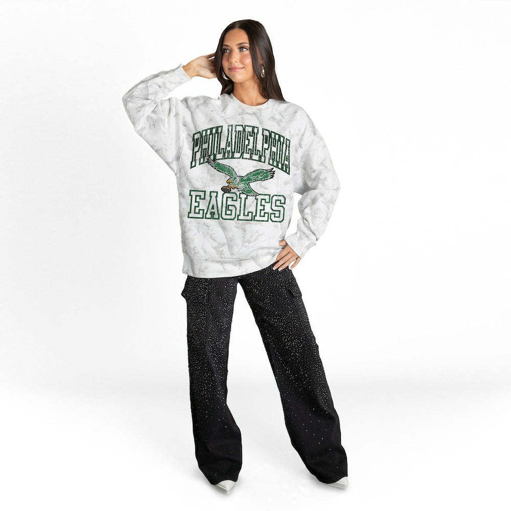 Philadelphia Eagles  Gameday Couture Women's Whiteout Oversized Premium Fleece Sweatshirt