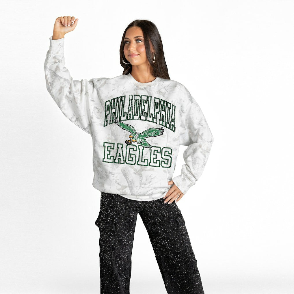 Philadelphia Eagles  Gameday Couture Women's Whiteout Oversized Premium Fleece Sweatshirt