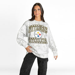 Pittsburgh Steelers  Gameday Couture Women's Whiteout Oversized Premium Fleece Sweatshirt