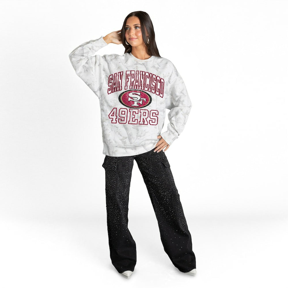San Francisco 49ers  Gameday Couture Women's Whiteout Oversized Premium Fleece Sweatshirt