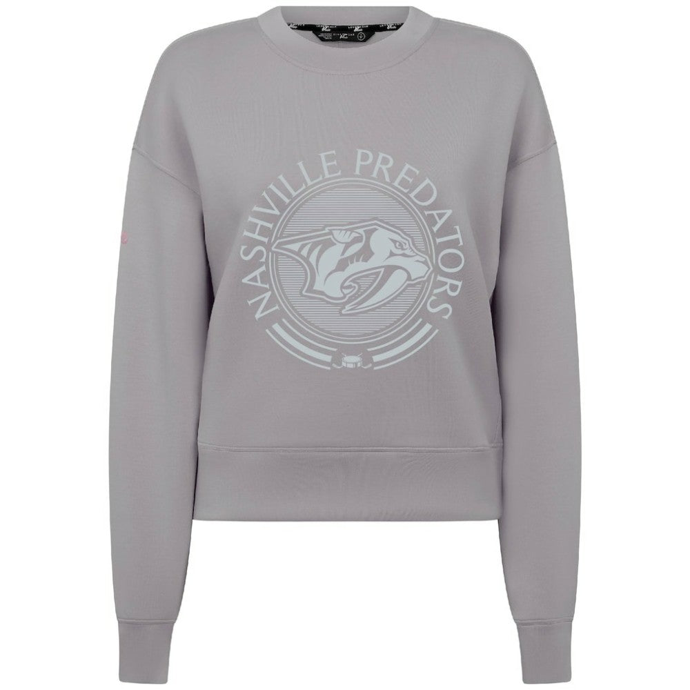 Nashville Predators Levelwear Women's Slate & Snow Sponge Tri-Blend Sweatshirt Outlet