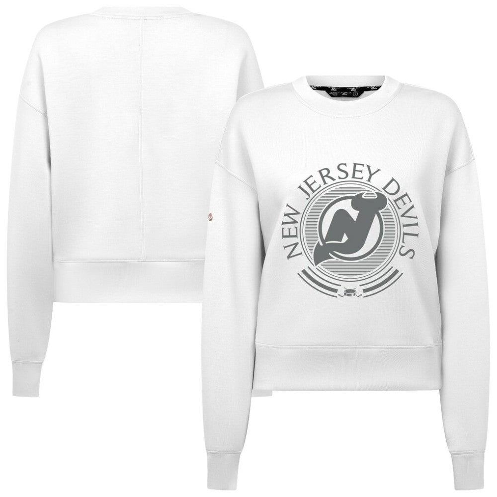 New Jersey Devils Levelwear Women's Slate & Snow Sponge Tri-Blend Sweatshirt On Sale