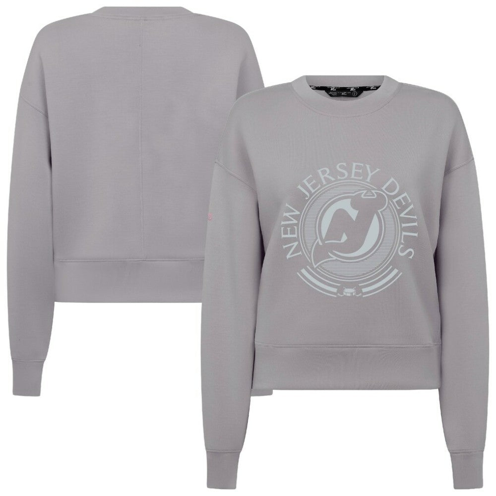 New Jersey Devils Levelwear Women's Slate & Snow Sponge Tri-Blend Sweatshirt On Sale