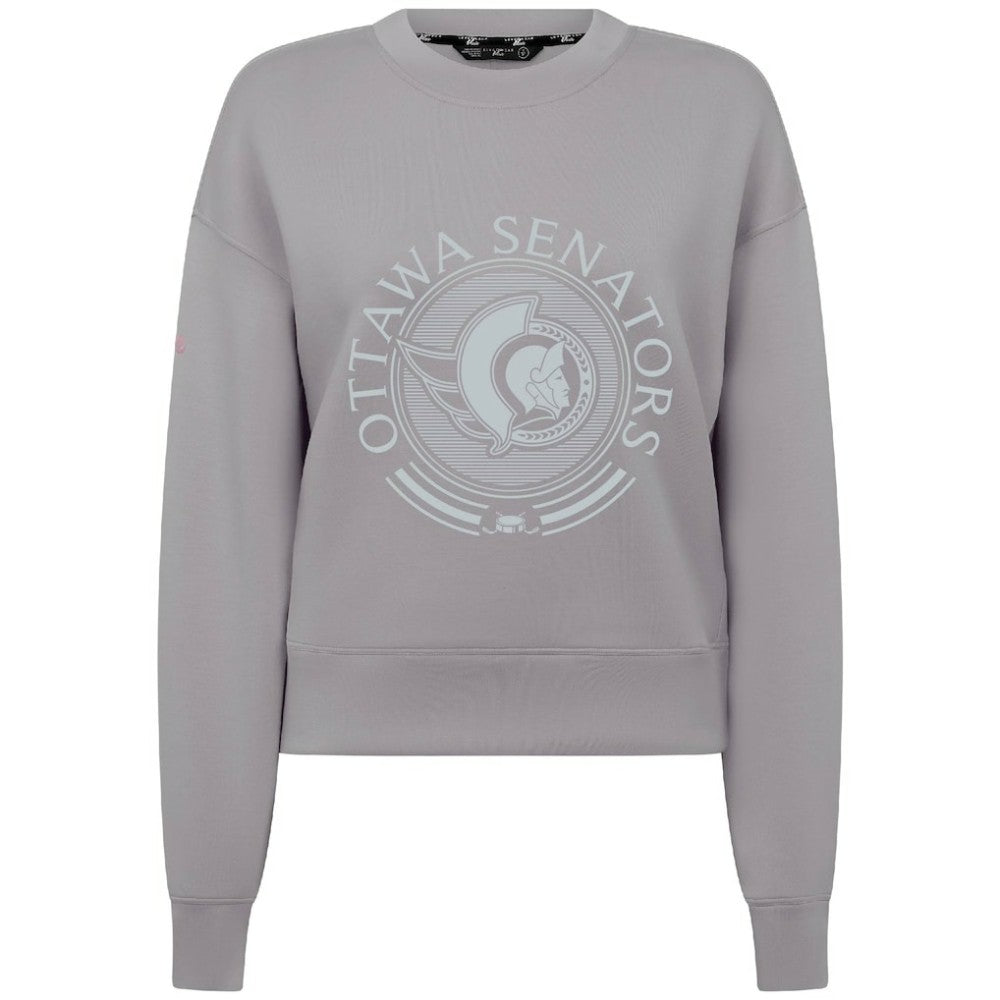 Ottawa Senators Levelwear Women's Slate & Snow Sponge Tri-Blend Sweatshirt On Sale