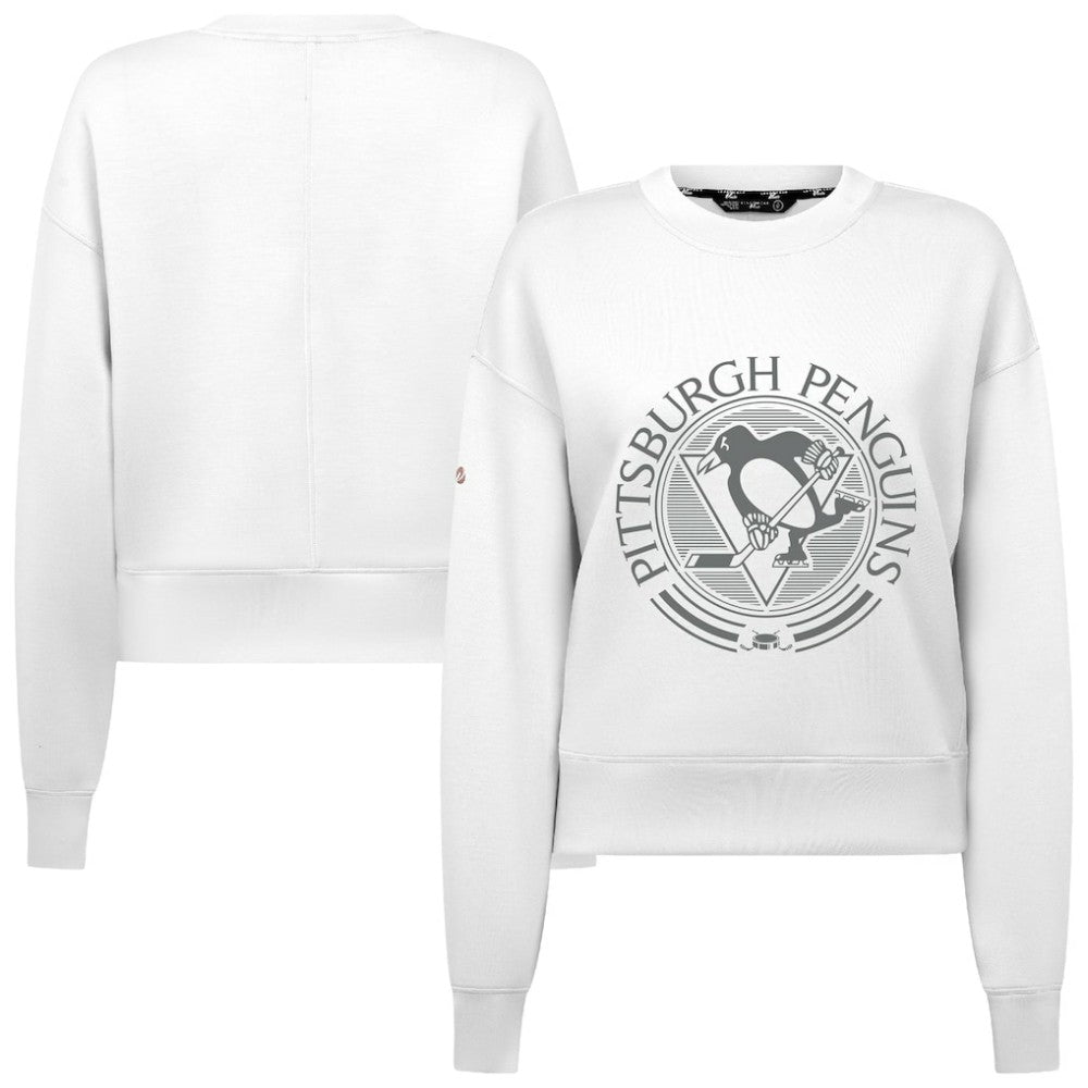 Pittsburgh Penguins Levelwear Women's Slate & Snow Sponge Tri-Blend Sweatshirt For Sale