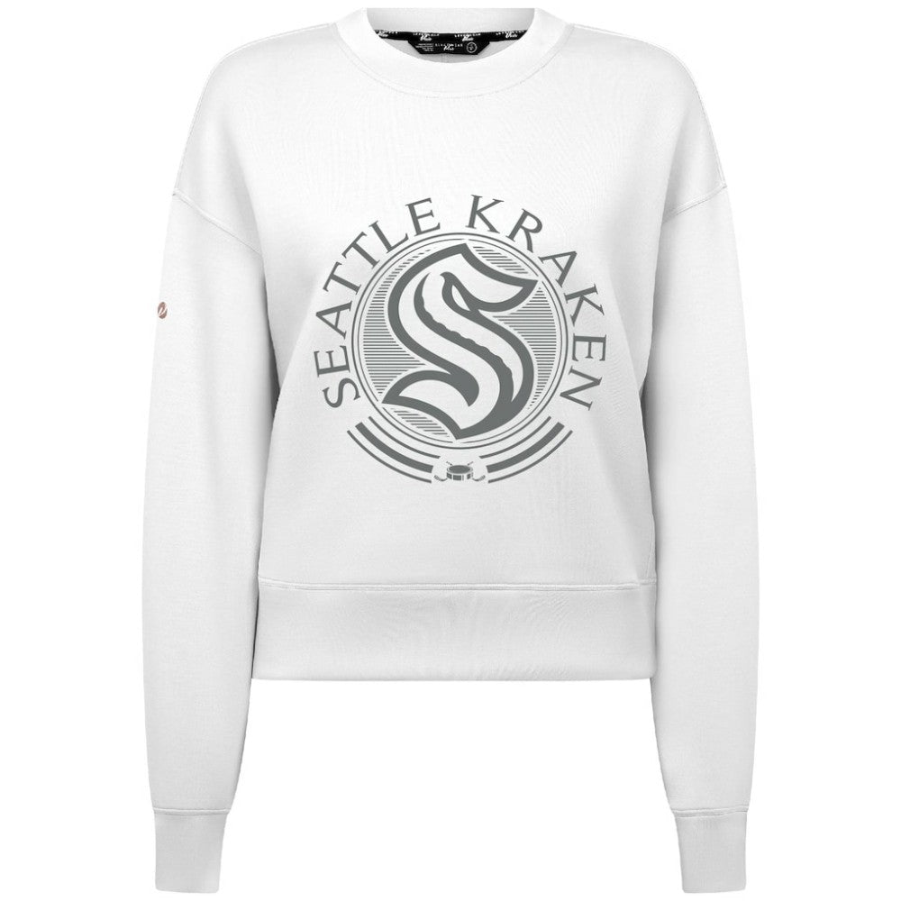 Seattle Kraken Levelwear Women's Slate & Snow Sponge Tri-Blend Sweatshirt Outlet
