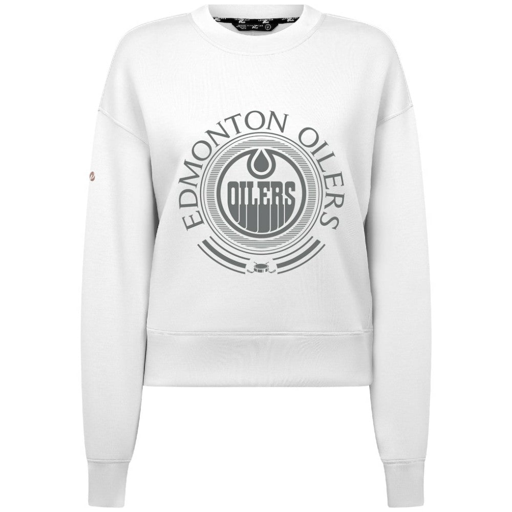 Edmonton Oilers Levelwear Women's Slate & Snow Sponge Tri-Blend Sweatshirt On Sale