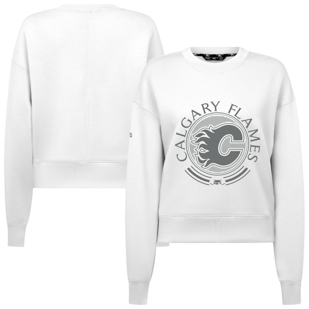 Calgary Flames Levelwear Women's Slate & Snow Sponge Tri-Blend Sweatshirt Outlet