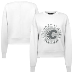 Calgary Flames Levelwear Women's Slate & Snow Sponge Tri-Blend Sweatshirt Outlet