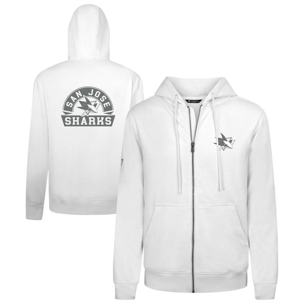 San Jose Sharks Levelwear Podium Chenille Logo Full-Zip Hoodie Outlet