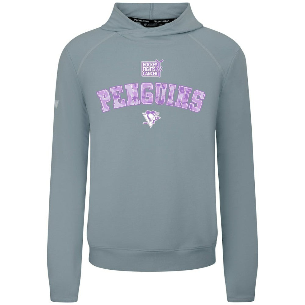 Pittsburgh Penguins Levelwear Hockey Fights Cancer Mandate Tri-Blend Hoodie On Sale