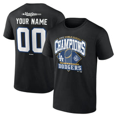 Los Angeles Dodgers 2025 World Series Champions Custom Name & Number T-Shirt | MLB On Sale