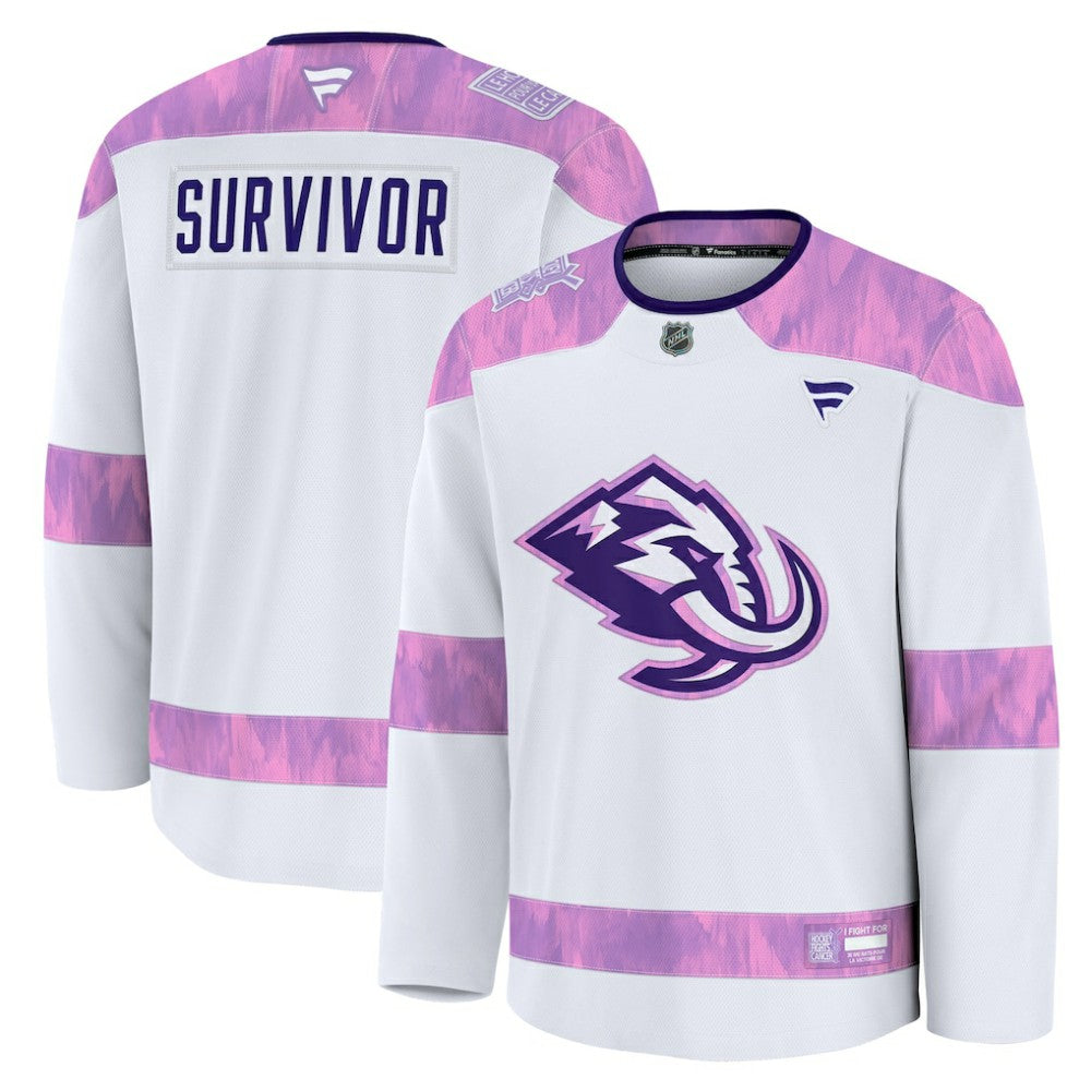 Utah Mammoth Fanatics Hockey Fights Cancer Survivor Practice Jersey Discount