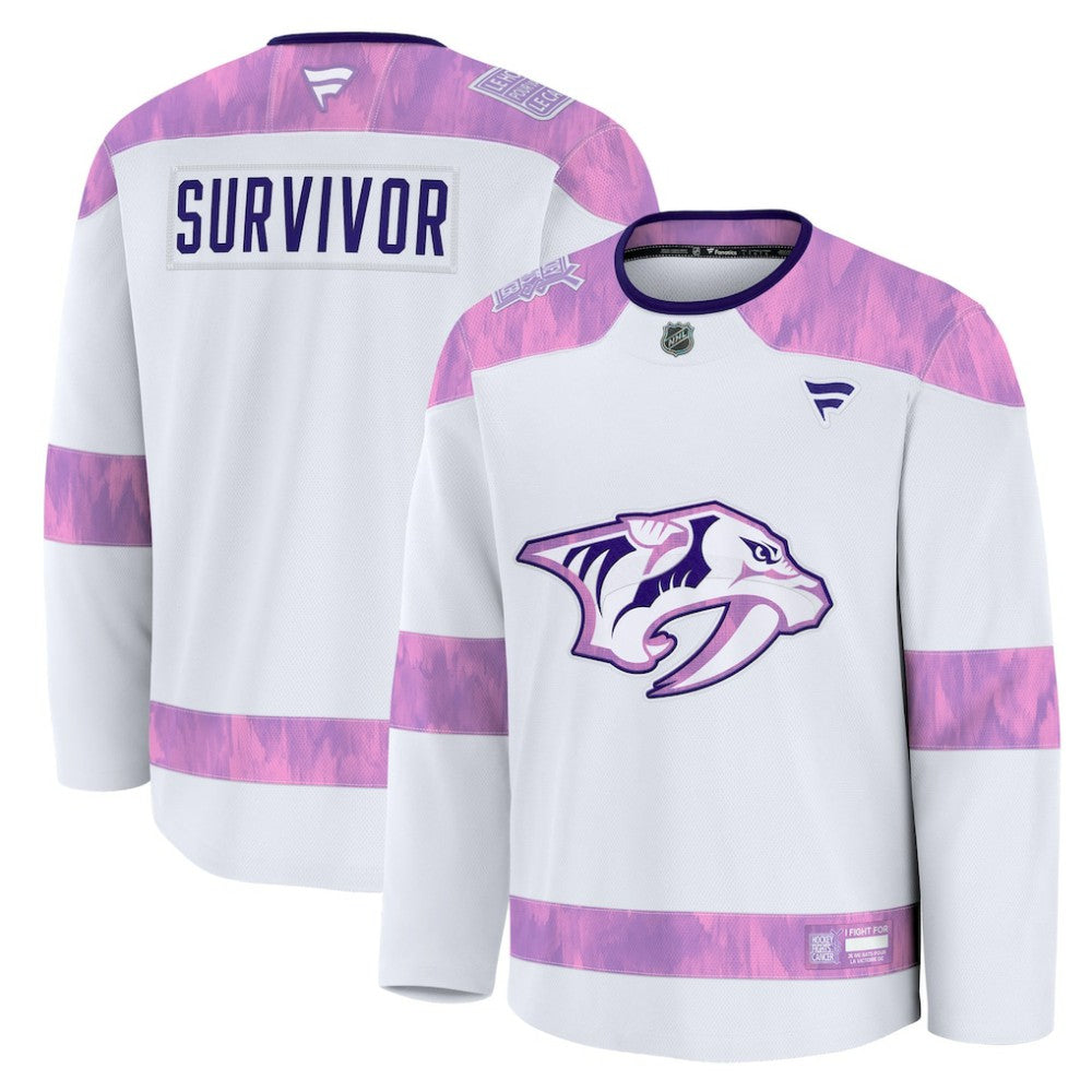 Nashville Predators Fanatics Hockey Fights Cancer Survivor Practice Jersey Discount
