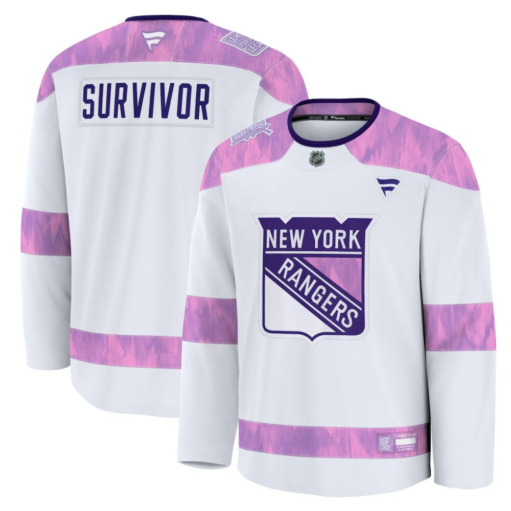 New York Rangers Fanatics Hockey Fights Cancer Survivor Practice Jersey Online