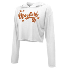 Tampa Bay Buccaneers  Baker Mayfield  Majestic Threads Women's Glitter Wordmark Hoodie