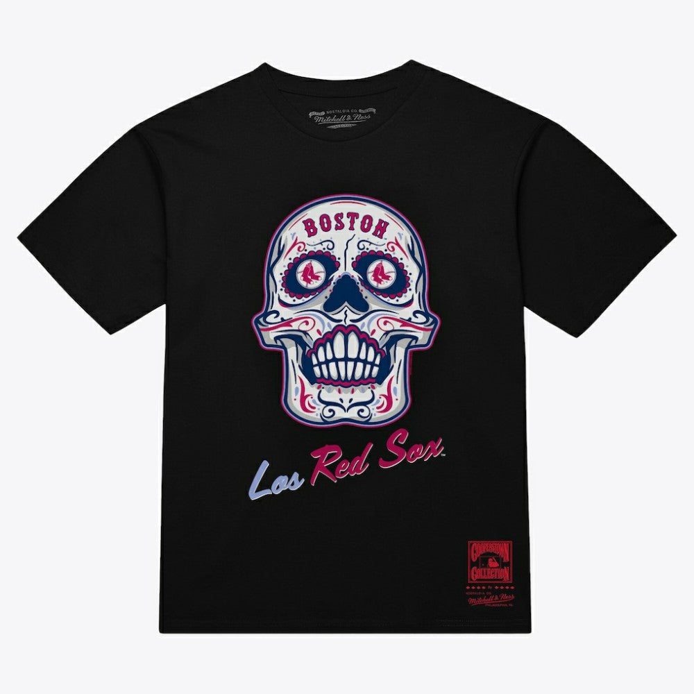 Boston Red Sox Mitchell & Ness Women's Sugar Skull Boxy T-Shirt | MLB US