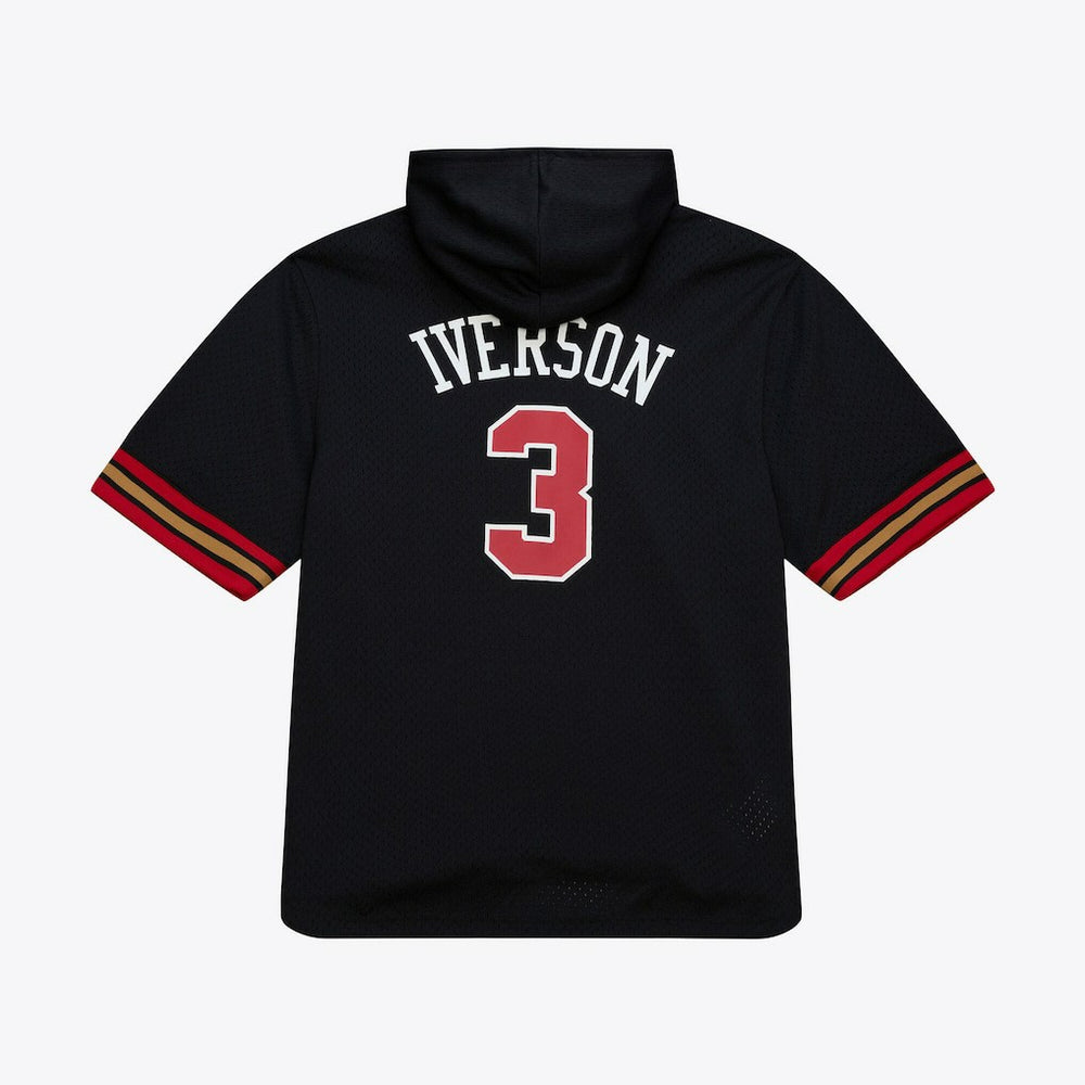 Allen Iverson Philadelphia 76ers Mesh Name & Number Short Sleeve Hoodie Online