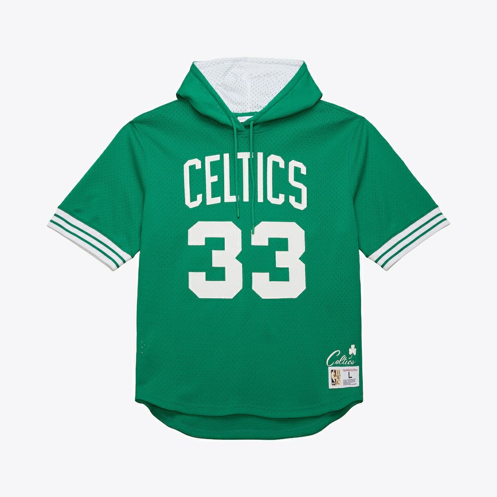 Larry Bird Boston Celtics Mesh Name & Number Short Sleeve Hoodie Online
