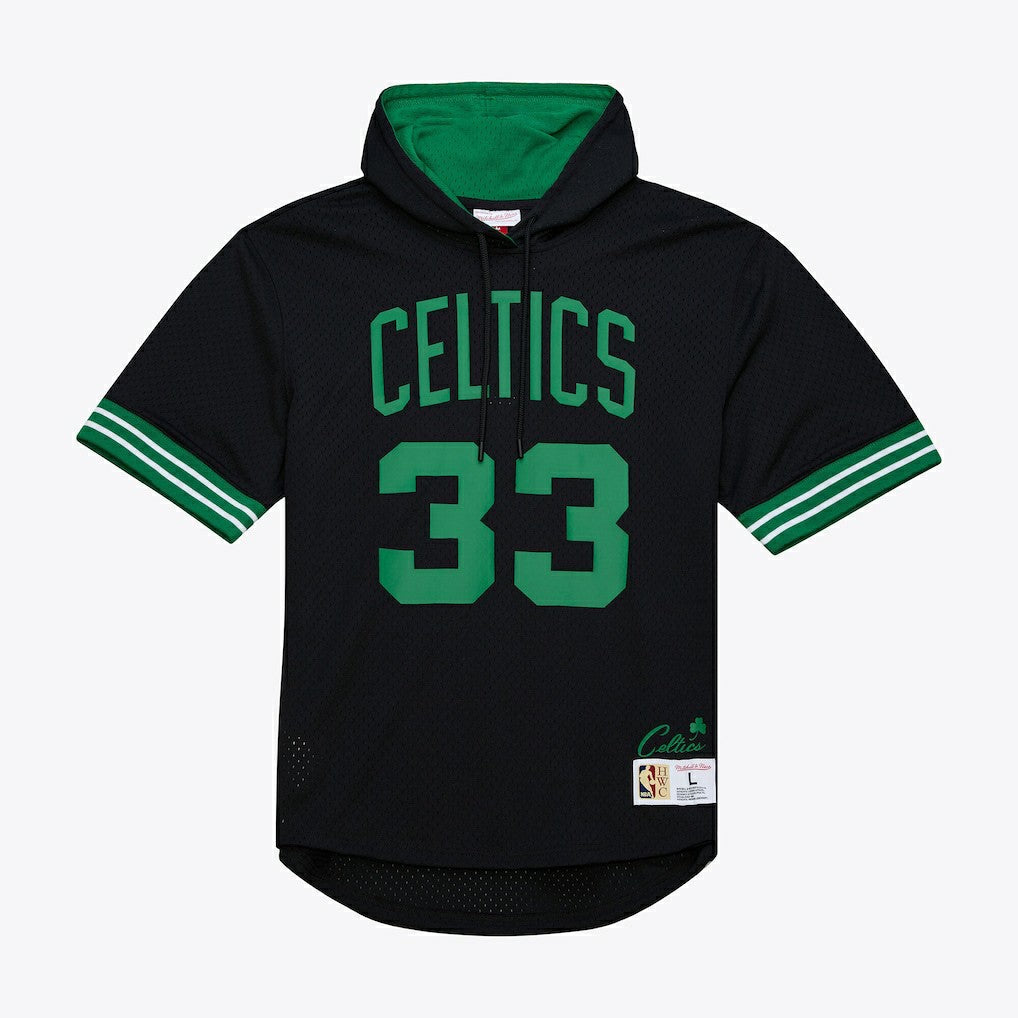 Larry Bird Boston Celtics Mesh Name & Number Short Sleeve Hoodie Online