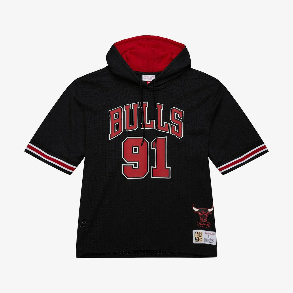 Dennis Rodman Chicago Bulls Mesh Name & Number Short Sleeve Hoodie sale Online