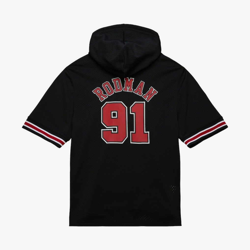 Dennis Rodman Chicago Bulls Mesh Name & Number Short Sleeve Hoodie sale Online