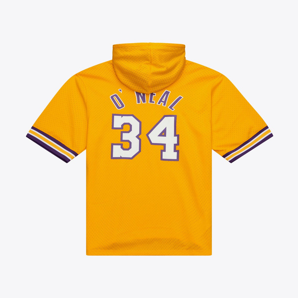 Shaquille O'Neal Los Angeles Lakers Mesh Name & Number Short Sleeve Hoodie New