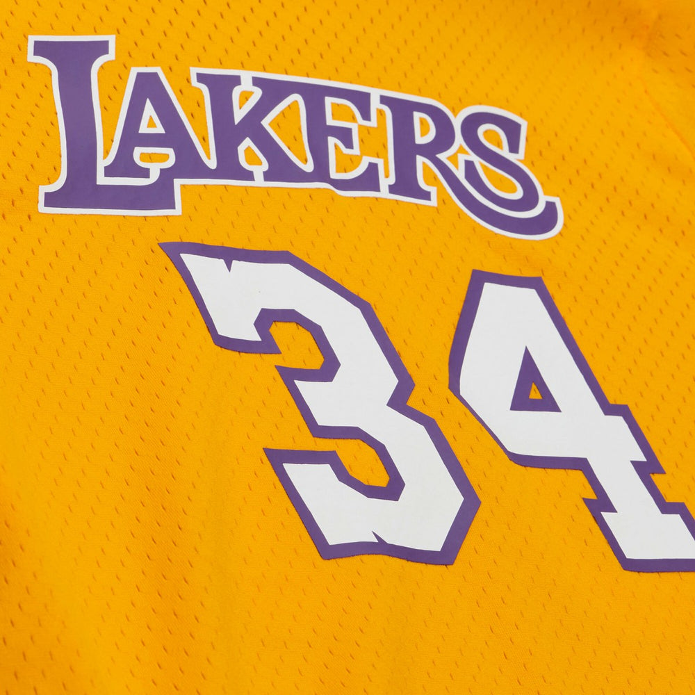 Shaquille O'Neal Los Angeles Lakers Mesh Name & Number Short Sleeve Hoodie New