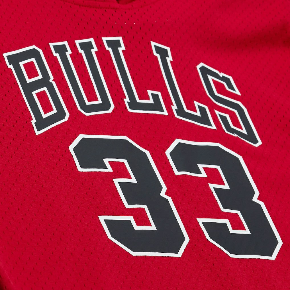 Scottie Pippen Chicago Bulls Mesh Name & Number Short Sleeve Hoodie sale Discount