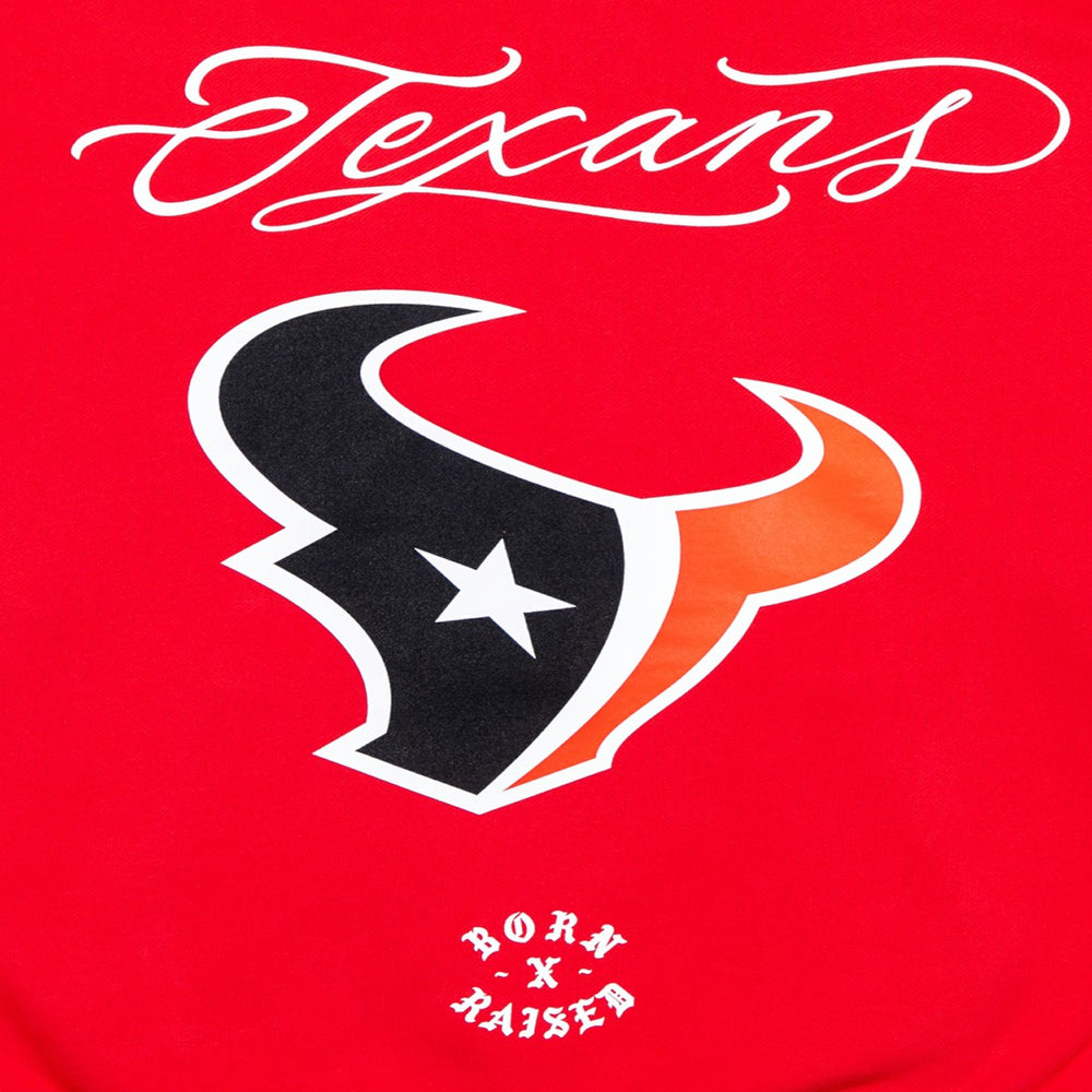 Houston Texans  Born x Raised Unisex Fine Line Hoodie