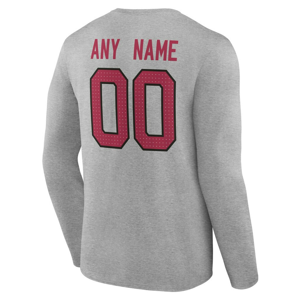Arizona Cardinals  Team Authentic Personalized Name & Number Long Sleeve T-Shirt