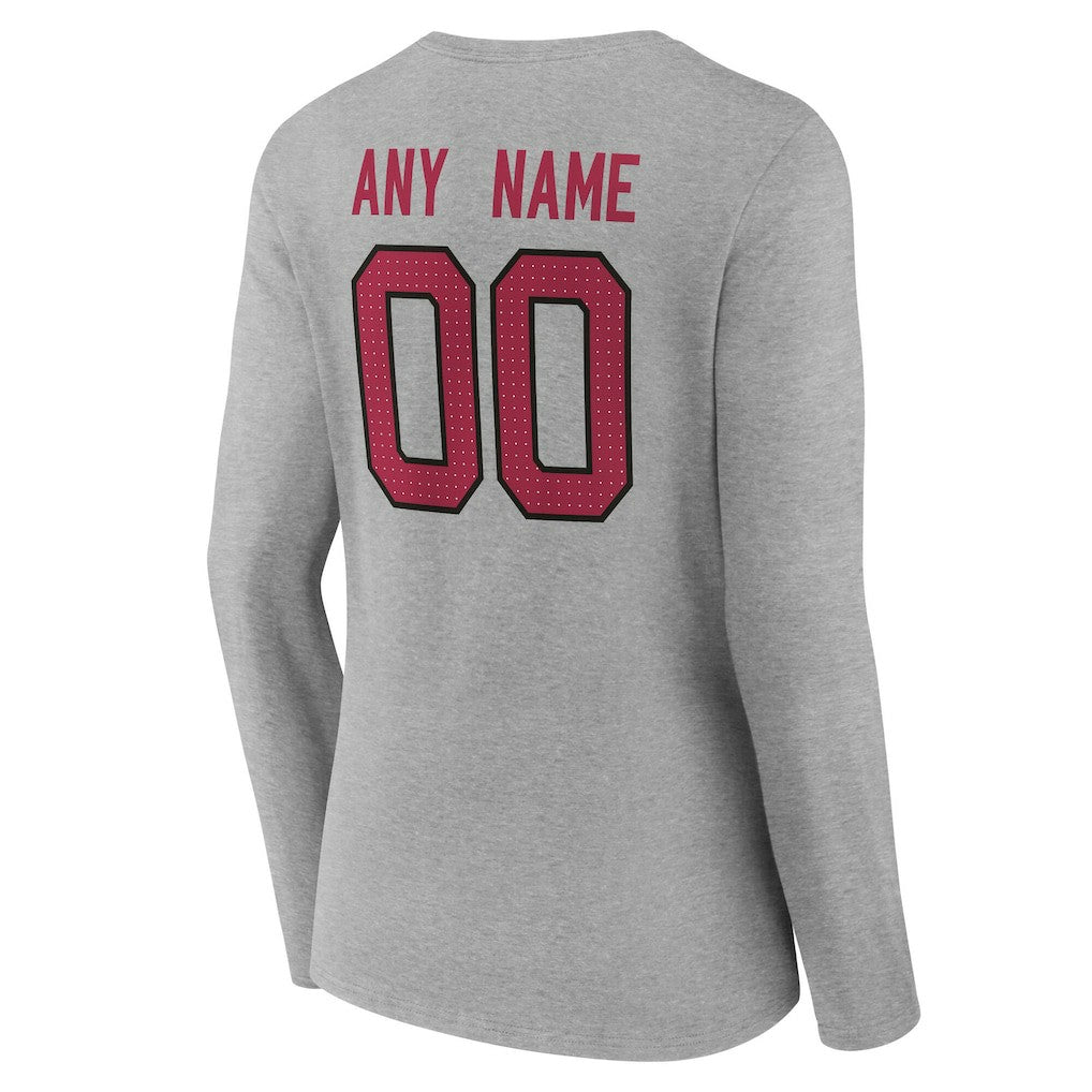 Arizona Cardinals  Women's Team Authentic Personalized Name & Number Long Sleeve V-Neck T-Shirt