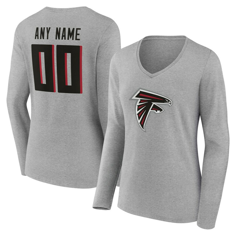 Atlanta Falcons  Women's Team Authentic Personalized Name & Number Long Sleeve V-Neck T-Shirt