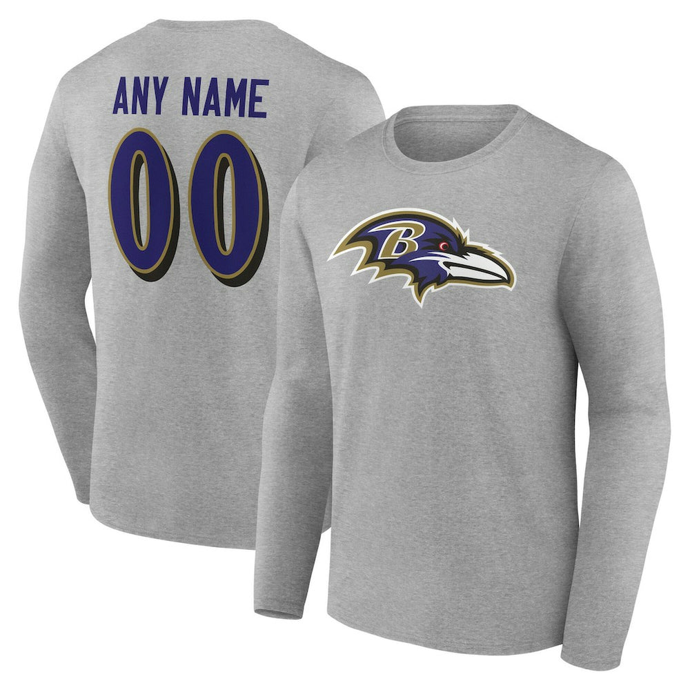 Baltimore Ravens  Team Authentic Personalized Name & Number Long Sleeve T-Shirt